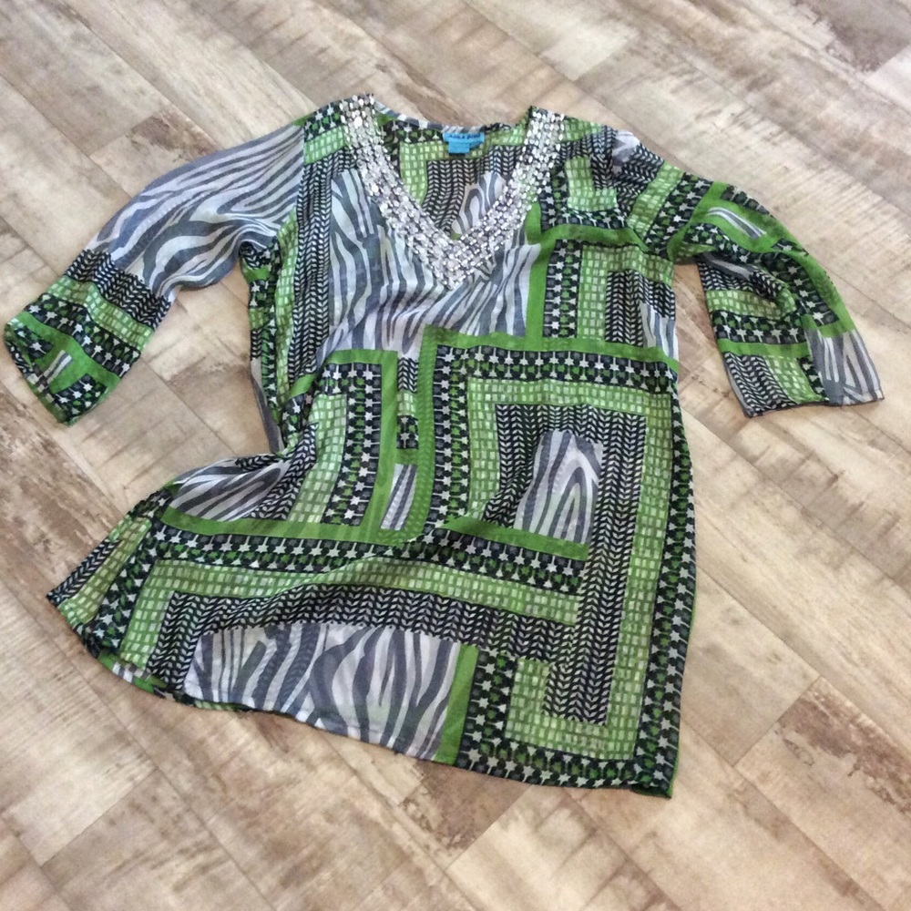 Sheer tunic or swim cover.